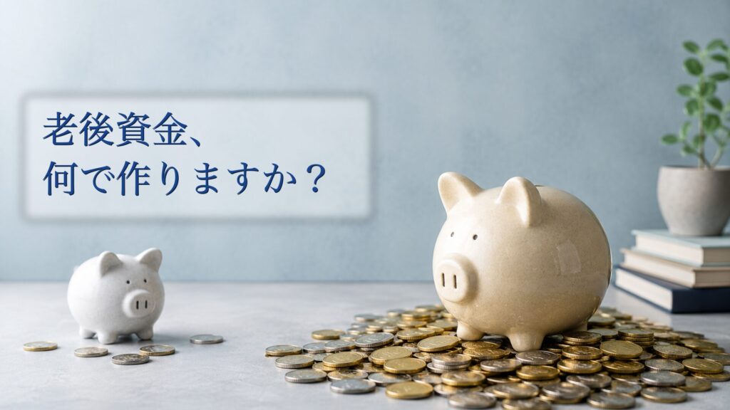 個人年金保険とiDeCo+NISAの選択を貯金箱で対比したアイキャッチ