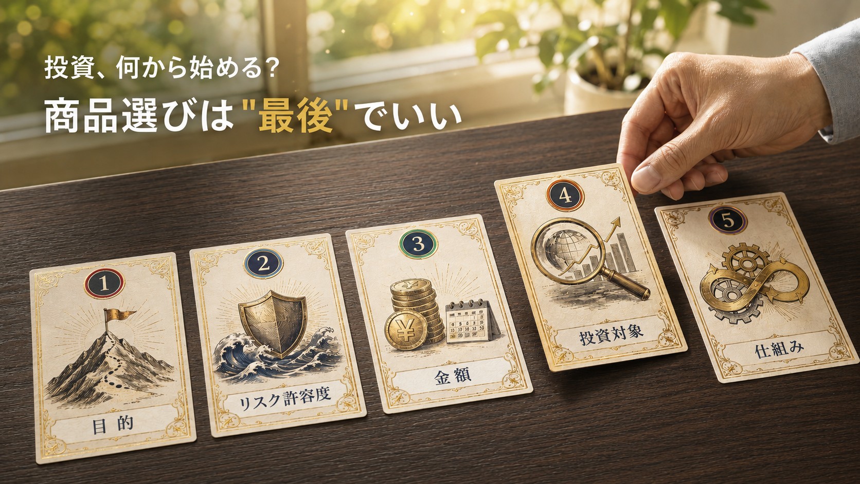 投資は何から始める?商品選びを最後にする5つの手順カード