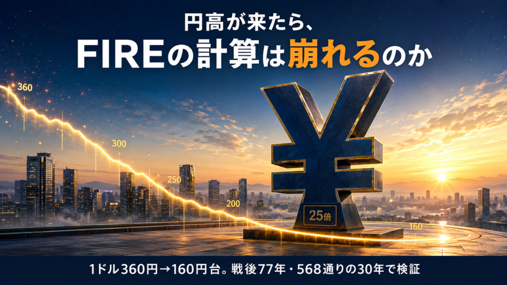 円高が来たらFIREの計算は崩れるのか。1ドル360円から160円台へ下る為替カーブの中で揺るがない円のモニュメント